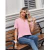 image:imageZeagoo Womens Summer Tops V Neck Short Sleeve Shirts Dressy Casual Blouse Spring Vacation Tshirts ClothesPink