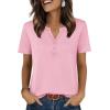 image:imageZeagoo Womens Summer Tops V Neck Short Sleeve Shirts Dressy Casual Blouse Spring Vacation Tshirts ClothesPink