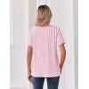 image:imageZeagoo Womens Summer Tops V Neck Short Sleeve Shirts Dressy Casual Blouse Spring Vacation Tshirts ClothesPink Stripes