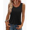 image:imageZeagoo Womens Tank Tops Sleeveless Pleated Crew Neck Summer Tunic Tops Dressy Loose Fit Business Casual Blouses 2026 Black