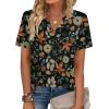 image:imageZeagoo Womens Tops Short Sleeve V Neck Tee Shirts Cute Dressy Casual Clothing Business Work BlouseMaple Leaf Wf157