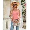 image:imageZeagoo Womens Tops Summer Outfits Flowy Pleated Camisole Loose Fitting Spaghetti Strap Tank Top Coral