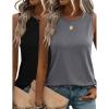 image:imageZeagoo Womens 2026 Tank Tops Casual Crewneck Sleeveless T Shirts Loose Fit Summer Tunic Blouse2 Packdark Grey and Black