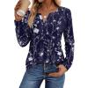 image:imageZeagoo Womens Long Sleeve Tops 2026 V Neck Pleated Shirts Dressy Casual Tunic Blouses Loose Fit Fall Fashion ClothesSf180
