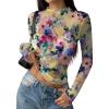 image:imageZeagoo Womens Mesh Long Sleeve Tops Mock Neck Going Out See Through Shirts Sexy Sheer Blouses Clubwear SXXLWf146