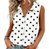 image:imageZeagoo Womens Sleeveless Button Down Shirts Blouses Solid Casual Basic V Neck Tank Tops for Work SXXLJh592