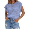 image:imageZeagoo Womens Spring Summer Crochet Tops Cap Sleeve Sweater Vest Hollow Out Pullover Shirts Beach Vacation ClothesLight Blue
