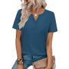 image:imageZeagoo Womens Summer Tops V Neck Short Sleeve Shirts Dressy Casual Blouse Spring Vacation Tshirts ClothesDark Blue