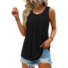 image:imageZeagoo Womens Tank Tops Sleeveless Pleated Crew Neck Summer Tunic Tops Dressy Loose Fit Business Casual Blouses 2026 Black