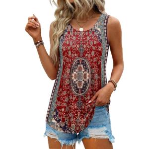 image:imageWomens Boho Tops Dressy Casual Summer Shirts Long Tank Tops for Leggings Spring Fashion 2026