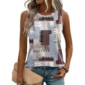image:imageZeagoo Womens 2026 Tank Tops Casual Crewneck Sleeveless T Shirts Loose Fit Summer Tunic Blouse1jh609