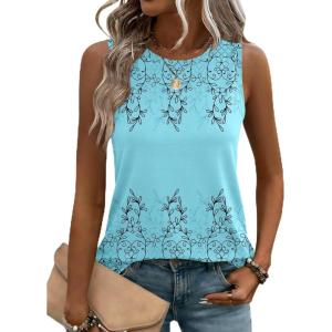 image:imageZeagoo Womens 2026 Tank Tops Casual Crewneck Sleeveless T Shirts Loose Fit Summer Tunic Blouse1sf314