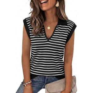 image:imageZeagoo Womens Sleeveless Sweaters Vest V Neck Lightweight Knit Pullover Sweater Dressy Summer TopsTw599