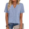 image:imageZeagoo Womens Tops Short Sleeve V Neck Tee Shirts Cute Dressy Casual Clothing Business Work BlouseBlue and White Stripes Tz273