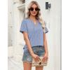 image:imageZeagoo Womens Tops Short Sleeve V Neck Tee Shirts Cute Dressy Casual Clothing Business Work BlouseBlue and White Stripes Tz273