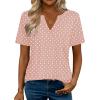 image:imageZeagoo Womens Tops Short Sleeve V Neck Tee Shirts Cute Dressy Casual Clothing Business Work BlousePink Polka Dots Jh1
