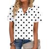 image:imageZeagoo Womens Tops Short Sleeve V Neck Tee Shirts Cute Dressy Casual Clothing Business Work BlouseWhite Polka Dots Jh592