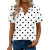 image:imageZeagoo Womens Tops Short Sleeve V Neck Tee Shirts Cute Dressy Casual Clothing Business Work BlouseWhite Polka Dots Jh592