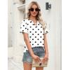 image:imageZeagoo Womens Tops Short Sleeve V Neck Tee Shirts Cute Dressy Casual Clothing Business Work BlouseWhite Polka Dots Jh592