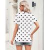 image:imageZeagoo Womens Tops Short Sleeve V Neck Tee Shirts Cute Dressy Casual Clothing Business Work BlouseWhite Polka Dots Jh592