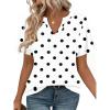 image:imageZeagoo Womens Tops Short Sleeve V Neck Tee Shirts Cute Dressy Casual Clothing Business Work BlouseWhite Polka Dots Jh592