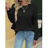 image:imageZeagoo Womens Sweaters 2026 Fashion Fall Tops Crew Neck Long Sleeve Knit Pullover Sweater SXXLAll Black