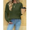 image:imageZeagoo Womens Sweaters 2026 Fashion Fall Tops Crew Neck Long Sleeve Knit Pullover Sweater SXXLDark Green