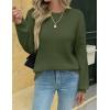 image:imageZeagoo Womens Sweaters 2026 Fashion Fall Tops Crew Neck Long Sleeve Knit Pullover Sweater SXXLDark Green