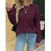 image:imageZeagoo Womens Sweaters 2026 Fashion Fall Tops Crew Neck Long Sleeve Knit Pullover Sweater SXXLDark Red