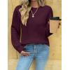 image:imageZeagoo Womens Sweaters 2026 Fashion Fall Tops Crew Neck Long Sleeve Knit Pullover Sweater SXXLDark Red
