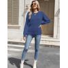 image:imageZeagoo Womens Sweaters 2026 Fashion Fall Tops Crew Neck Long Sleeve Knit Pullover Sweater SXXLNavy Blue