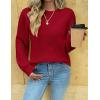image:imageZeagoo Womens Sweaters 2026 Fashion Fall Tops Crew Neck Long Sleeve Knit Pullover Sweater SXXLRed