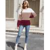 image:imageZeagoo Womens Sweaters 2026 Fashion Fall Tops Crew Neck Long Sleeve Knit Pullover Sweater SXXLWhite Wine Red