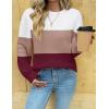 image:imageZeagoo Womens Sweaters 2026 Fashion Fall Tops Crew Neck Long Sleeve Knit Pullover Sweater SXXLWhite Wine Red