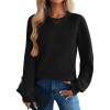 image:imageZeagoo Womens Sweaters 2026 Fashion Fall Tops Crew Neck Long Sleeve Knit Pullover Sweater SXXLAll Black