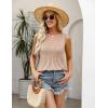 image:imageZeagoo Womens Summer Tank Tops 2026 Pleated Square Neck Loose Fit Casual Flowy Tunic Sleeveless ShirtsKhaki