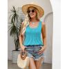 image:imageZeagoo Womens Summer Tank Tops 2026 Pleated Square Neck Loose Fit Casual Flowy Tunic Sleeveless ShirtsLake Green