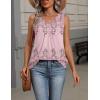 image:imageZeagoo Womens Tank Tops Summer Sleeveless Loose Fit Tops V Neck Pleated Shirts Basic Tees Dressy Casual Trendy ClothesSf190pink