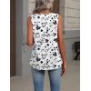 image:imageZeagoo Womens Tank Tops Summer Sleeveless Loose Fit Tops V Neck Pleated Shirts Basic Tees Dressy Casual Trendy ClothesSf291white and Black Flower