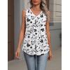 image:imageZeagoo Womens Tank Tops Summer Sleeveless Loose Fit Tops V Neck Pleated Shirts Basic Tees Dressy Casual Trendy ClothesSf291white and Black Flower