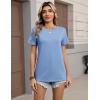 image:imageZeagoo Womens Tshirt Short Sleeve Summer Tops Crewneck Casual Basic Tee Shirts Spring Clothes Trendy OutfitLight Blue