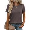 image:imageZeagoo Womens Tshirt Short Sleeve Summer Tops Crewneck Casual Basic Tee Shirts Spring Clothes Trendy OutfitBrown