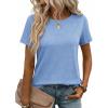 image:imageZeagoo Womens Tshirt Short Sleeve Summer Tops Crewneck Casual Basic Tee Shirts Spring Clothes Trendy OutfitLight Blue