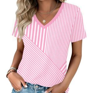 image:imageZeagoo Womens Tops Summer Casual Short Sleeve Tshirts Business Basic Spring VNeck Shirts Outfits S3XLZztz300