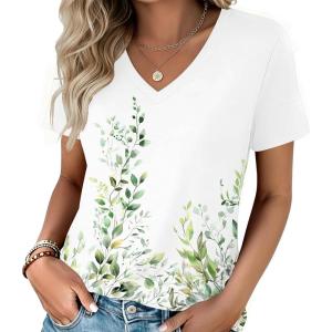 image:imageZeagoo Womens Tops Summer Casual Short Sleeve Tshirts Business Basic Spring VNeck Shirts Outfits S3XLZzwf135