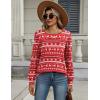 image:imageZeagoo Long Sleeve Shirts for Women Casual Fall Fashion Crewneck Pleated Tunic Tops Work Outfit BlouseChristmas Red 142
