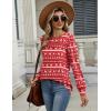 image:imageZeagoo Long Sleeve Shirts for Women Casual Fall Fashion Crewneck Pleated Tunic Tops Work Outfit BlouseChristmas Red 142