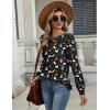 image:imageZeagoo Long Sleeve Shirts for Women Casual Fall Fashion Crewneck Pleated Tunic Tops Work Outfit BlouseHalloween Black