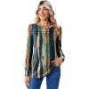 image:imageZeagoo Long Sleeve Shirts for Women Casual Fall Fashion Crewneck Pleated Tunic Tops Work Outfit BlouseStripes Multicolor 289
