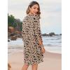 image:imageZeagoo Womens Boho Dresses Casual Beach Summer Dress Tassel Tie Neck 34 Long Sleeve Mini Sundress 2026 Floral Print Cover UpBeige
